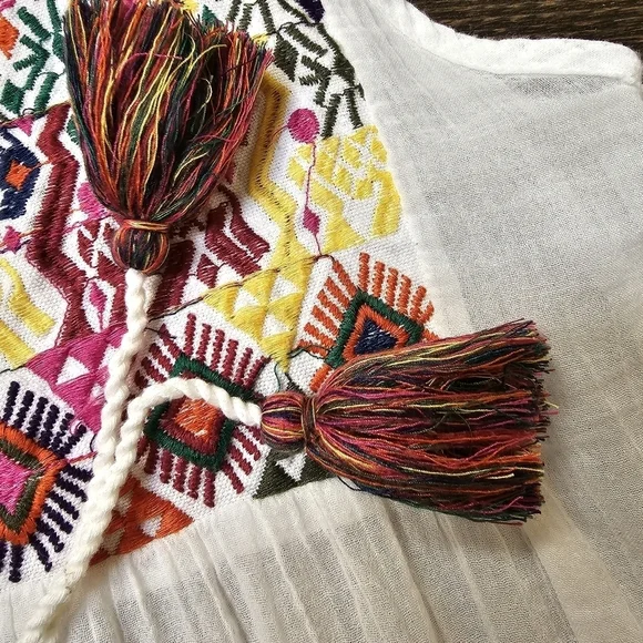 Free People Lohri Embroidered Tassel Top Size S - Picture 11 of 16